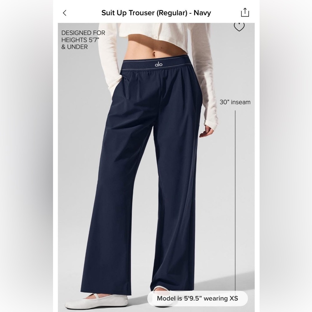 ALO Yoga Navy Wide-Leg Pants